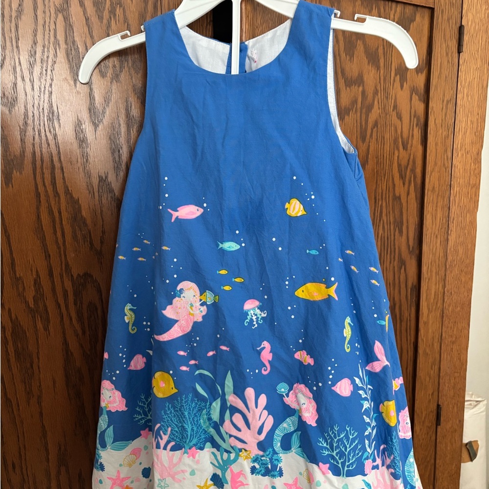 Blue mermaid Ocean-Themed cotton Dress